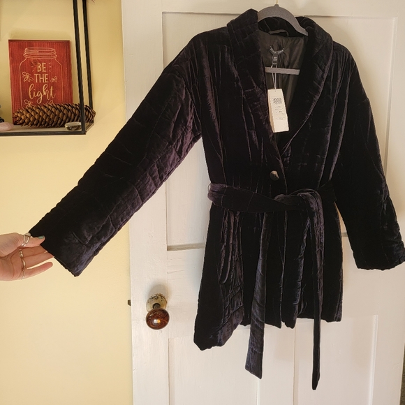 Eileen Fisher Velvet Midi Coat - Picture 4 of 8